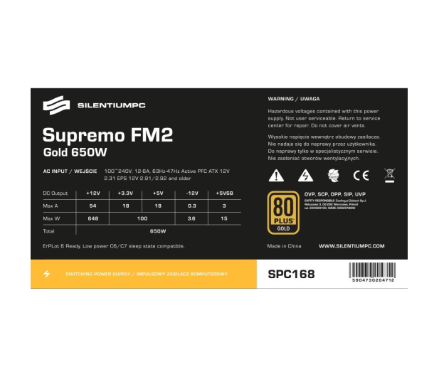 SilentiumPC Supremo FM2 Gold 650W Modular SPC168 - 363851 - zdjęcie 7